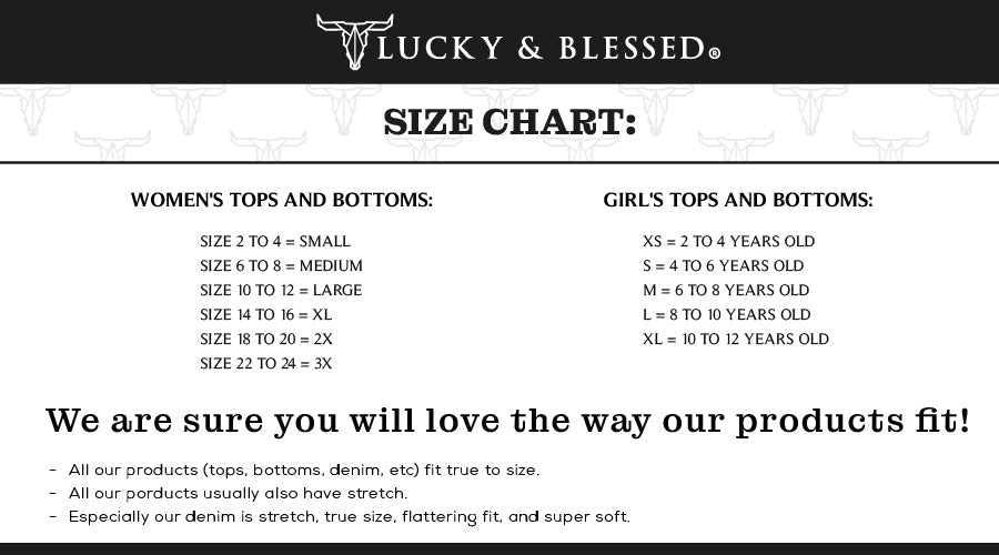 LUCKY & BLESSED Mid Wash Stretch Denim Pearl Snap Western Shirt — Bold Contrast Boot-Stitch Embroidery (Long Sleeve) Cowhide and Conchos