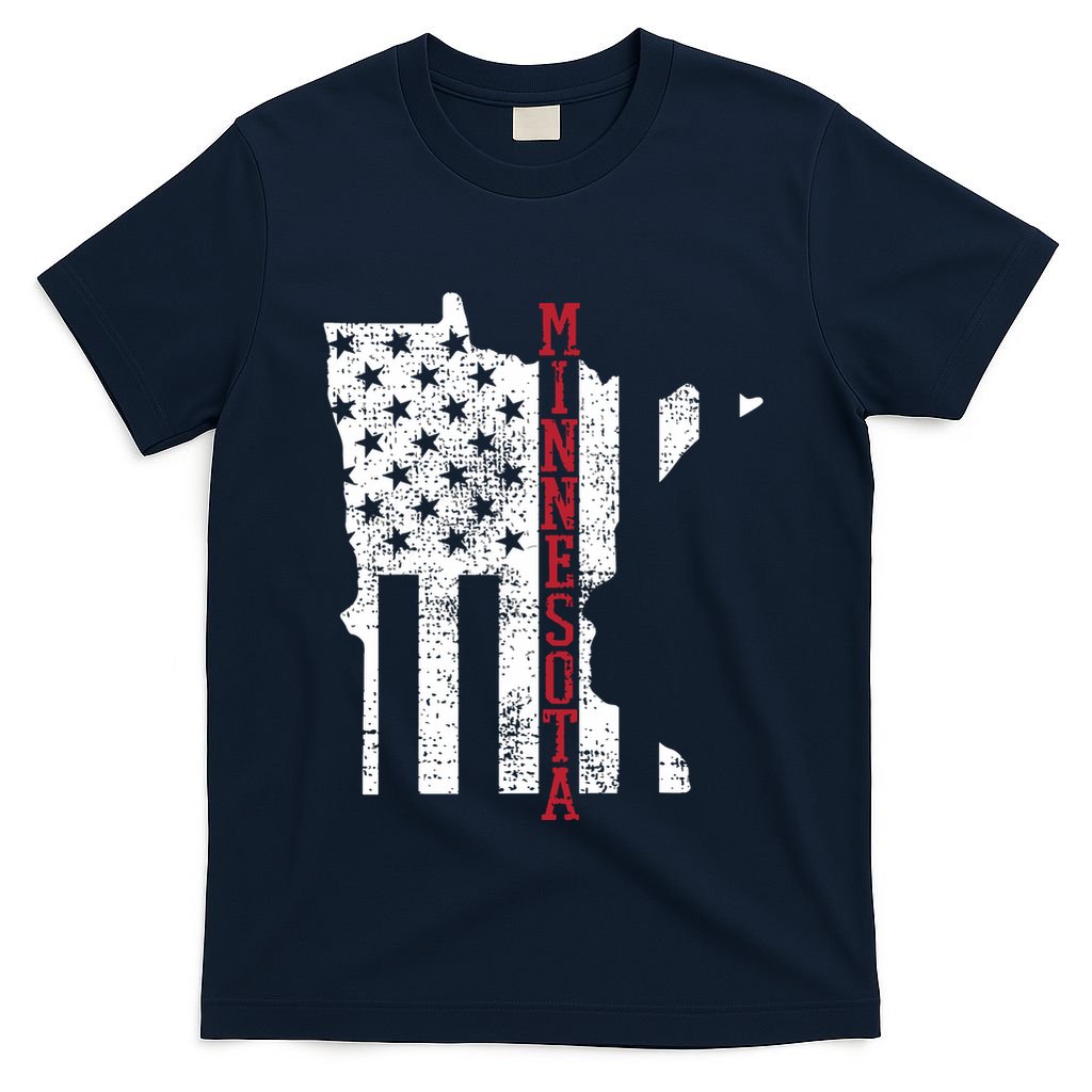 Minnesota Vintage Retro Usa Flag America Merica 4th Of July T-Shirt Mood Vibes Tees - Express Your Mood, Wear Your Style