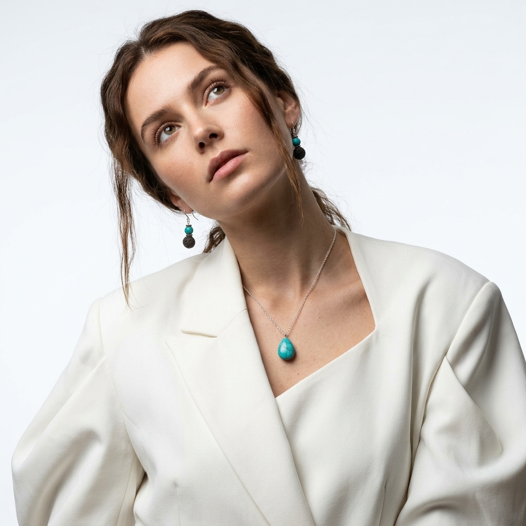 Olive Pearl Necklace & Earrings Set Ostella Shells