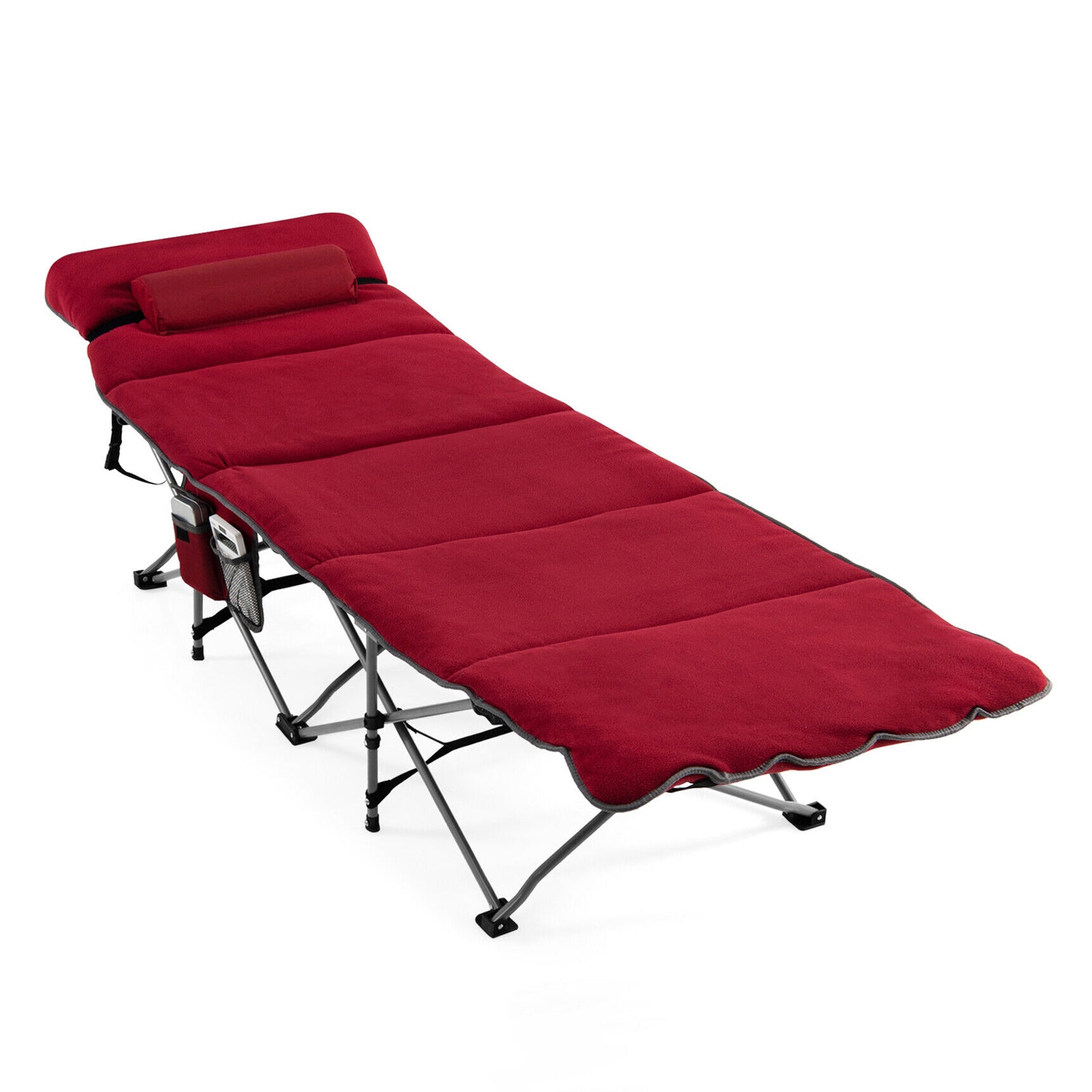Folding Retractable Travel Camping Cot with Mattress and Carry Bag GemGear