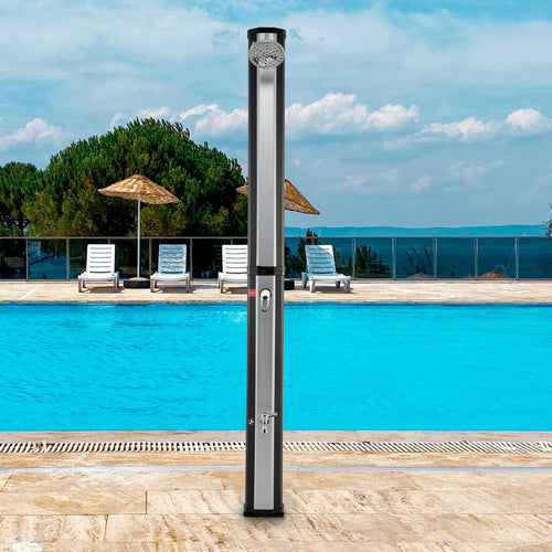 7.2 Feet 9.3 Gallon Solar Heated Shower with Adjustable Head and Foot Tap GemGear