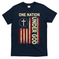 One Nation Under God Flag 4th Of July Patriotic Christian  T-Shirt Mood Vibes Tees - Express Your Mood, Wear Your Style