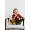 Embroidered Peace Sign T-Shirt in Auburn for Kids