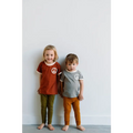 Peace Embroidered Ringer Tee in Moon for Kids