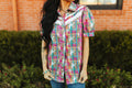 2 Fly Co "Plaid Posse" Western Top — Multi-Color Plaid with Lace Detail Comfortable Statement Piece Cowhide and Conchos