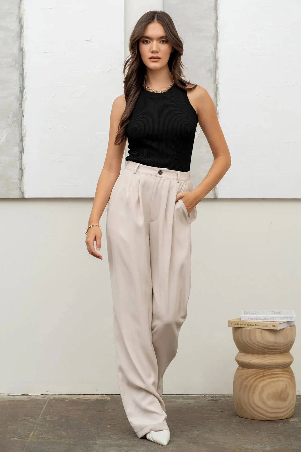 Blu Pepper Round Neck Sweater Knit Western Tank Top — Sleeveless Ribbed Transition Piece (3 Colors) Cowhide and Conchos