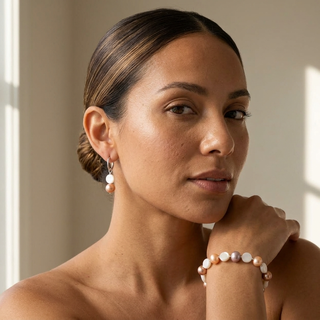 Pearl Bracelet and Earring Set Ostella Shells