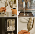 Silver Personalized Champagne Flutes Set of 2, 7.5 Ounces (221.80 ml) Sister.ly Drinkware