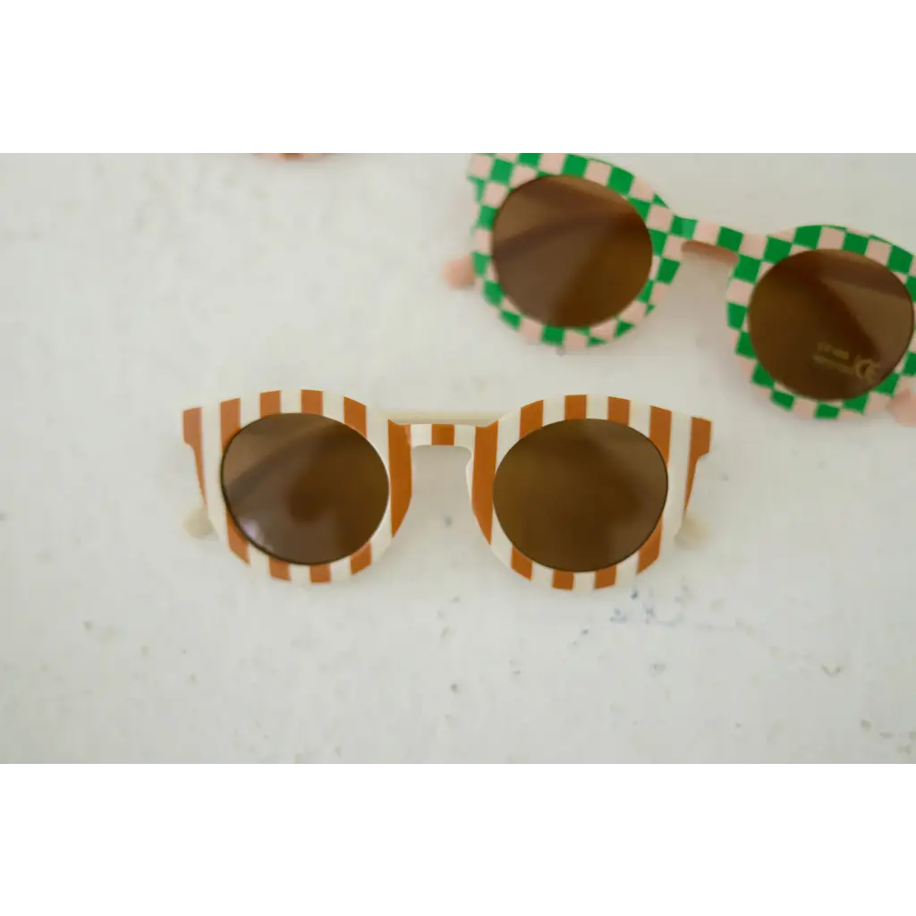 Striped Sunglasses for Kids | Pink/Brown