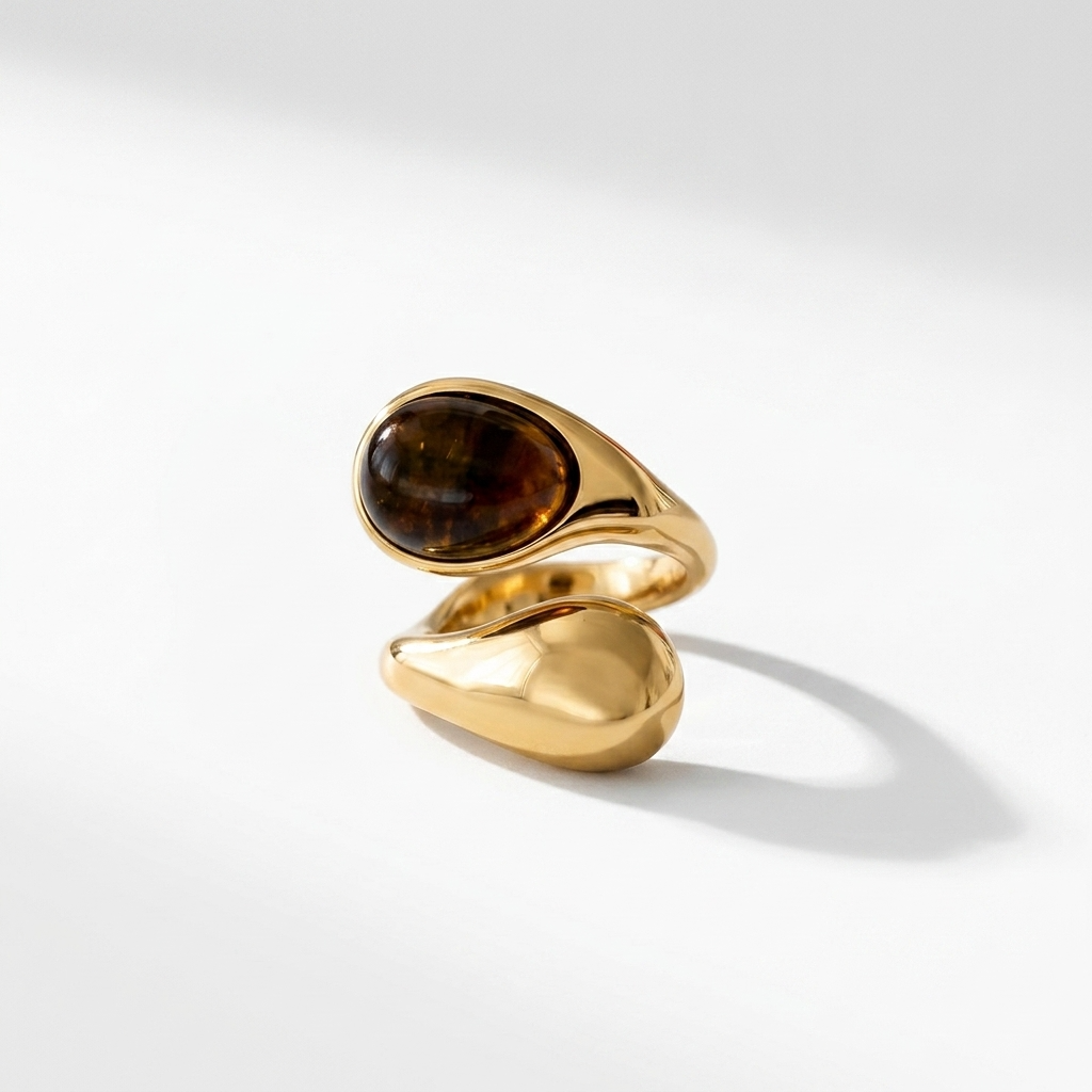 Tiger Eye Ring Ostella Shells