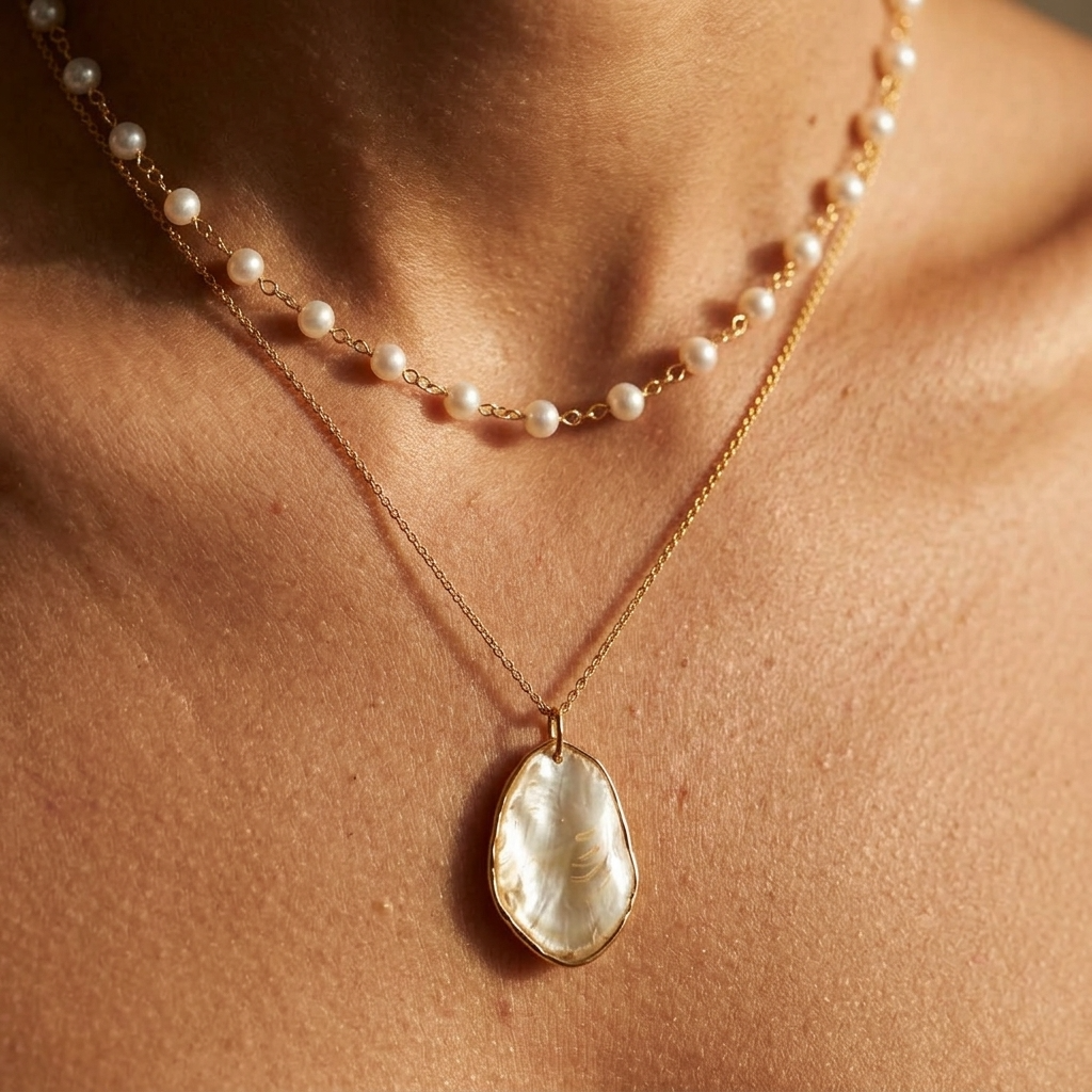 Tulum Layered Necklace Ostella Shells
