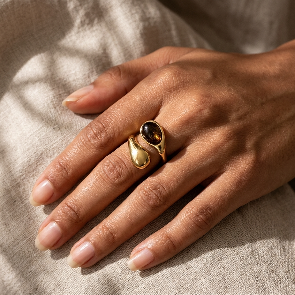Tiger Eye Ring Ostella Shells