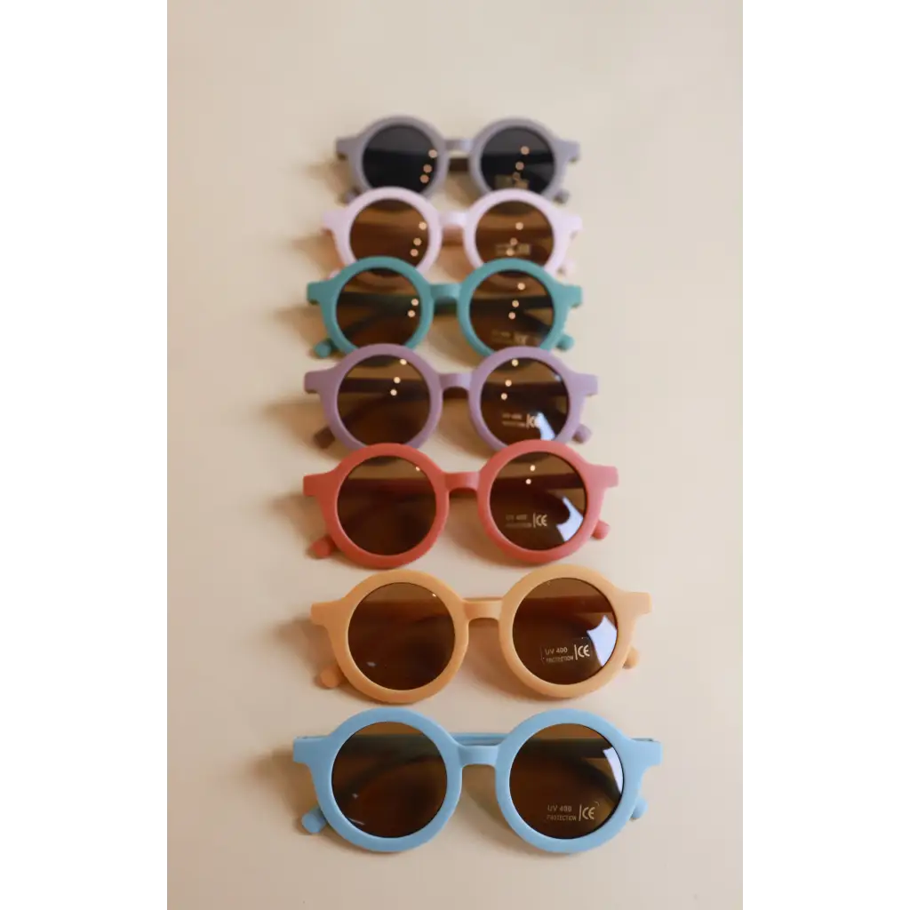 Round Retro Sunglasses for Kids | Ivory