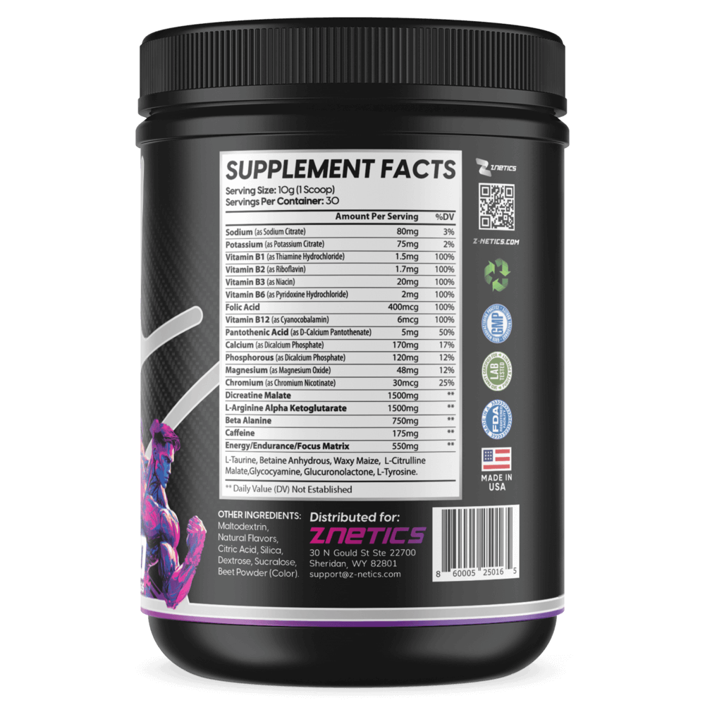 Ultra Concentrate Pre-Workout Watermelon | High Stimulant Energy & Focus | ONE ZTRIKE by ZNETICS Znetics
