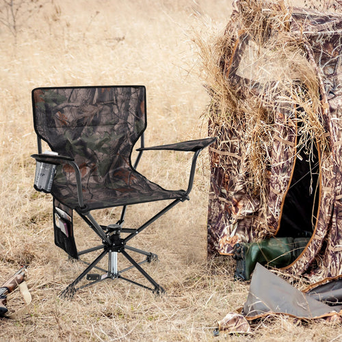 360° Swivel Hunting Chair Portable Foldable Hunting Chair Set of 2-Camo GemGear