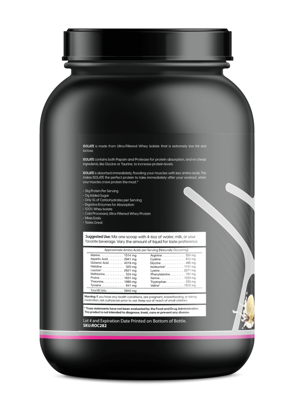 Whey Isolate Protein Vanilla 2LB | 26g Protein, Zero Sugar | ONE ZTRIKE by ZNETICS Znetics